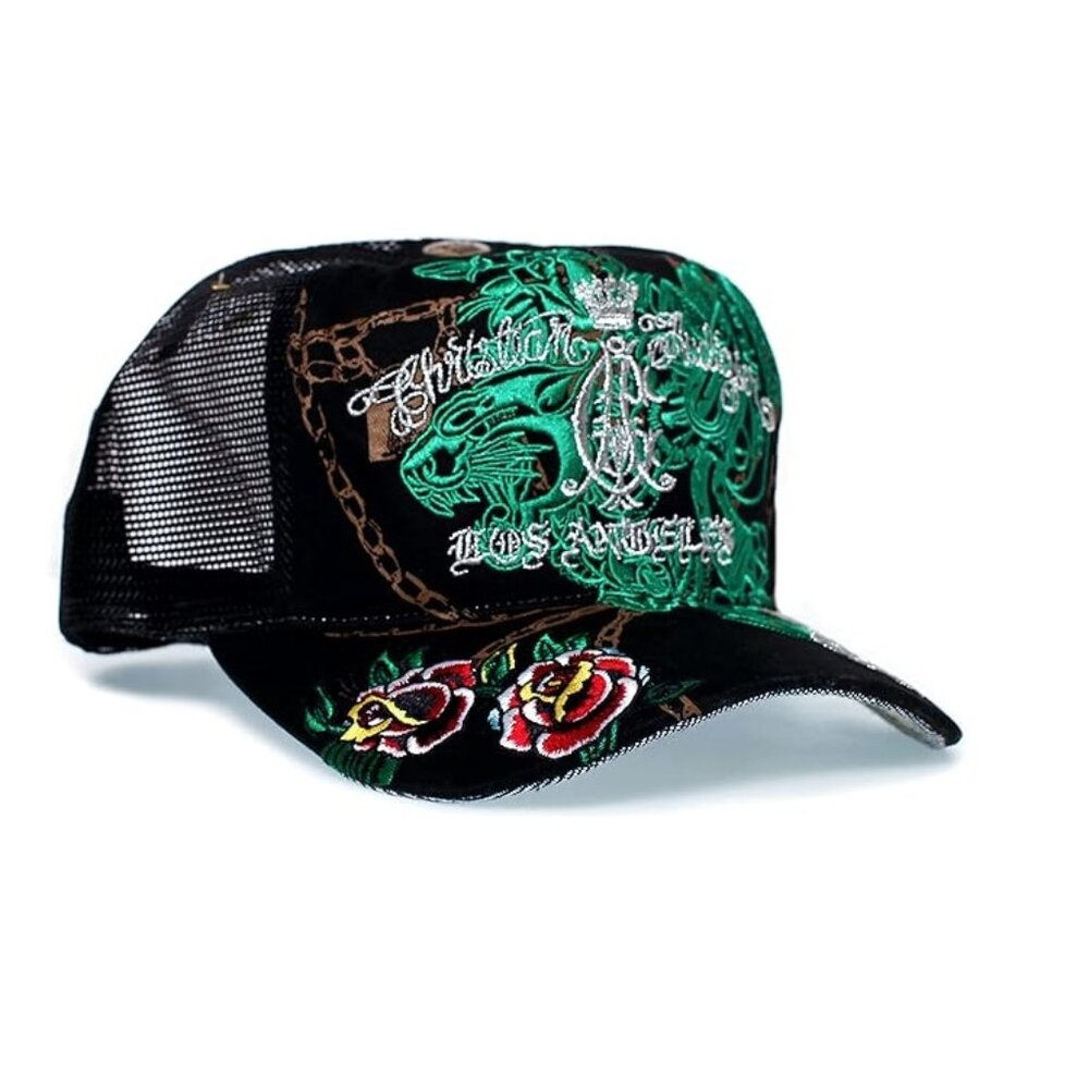 Christian Audigier Panther One-Size Unisex-Adult Truckers Cap Hat Black